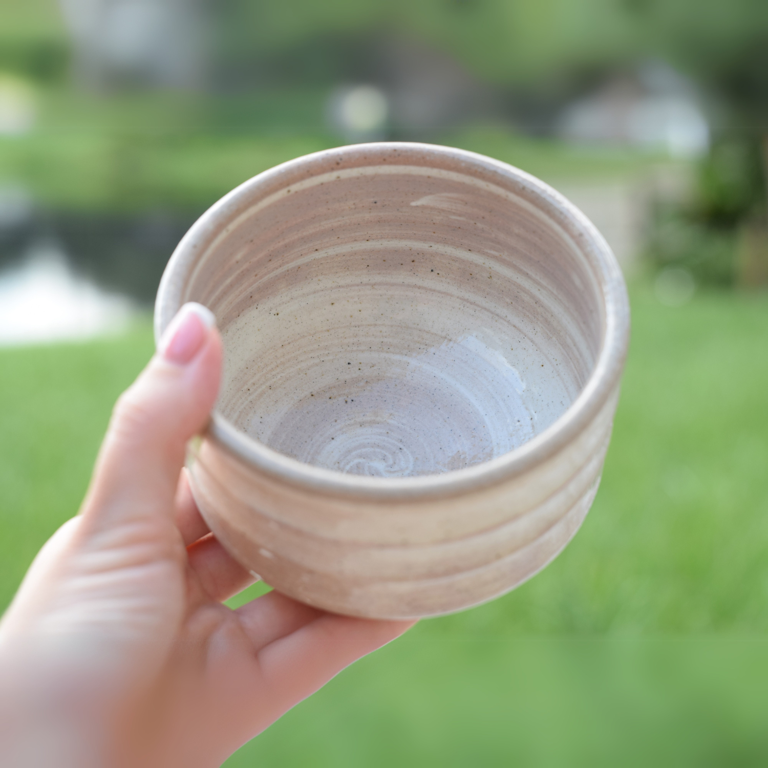 Beige Ceramic Matcha Bowl and Bamboo Whisk Set by Aprika Life