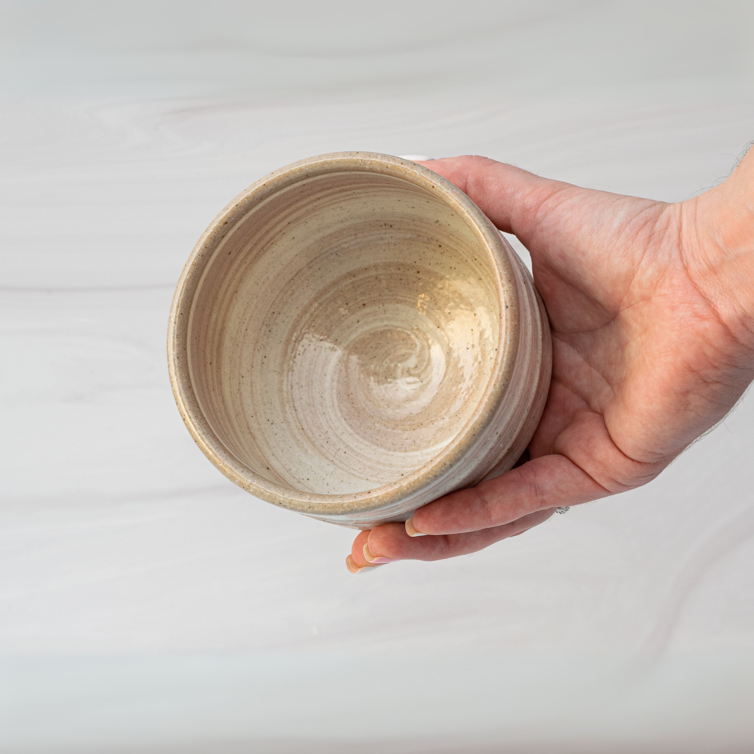 Beige Ceramic Matcha Bowl and Bamboo Whisk Set by Aprika Life