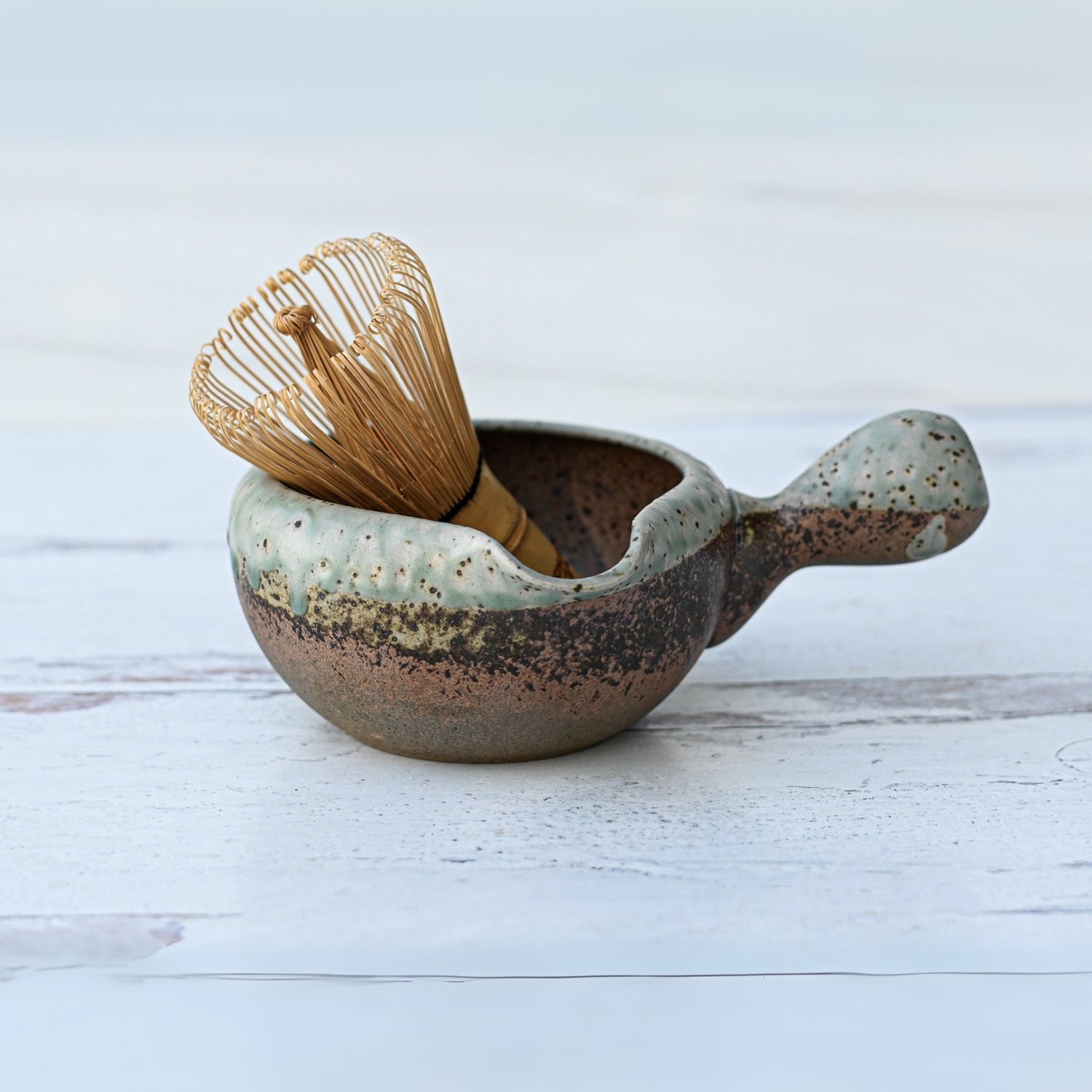 Brown Matcha Bowl with Spout by Aprika Life