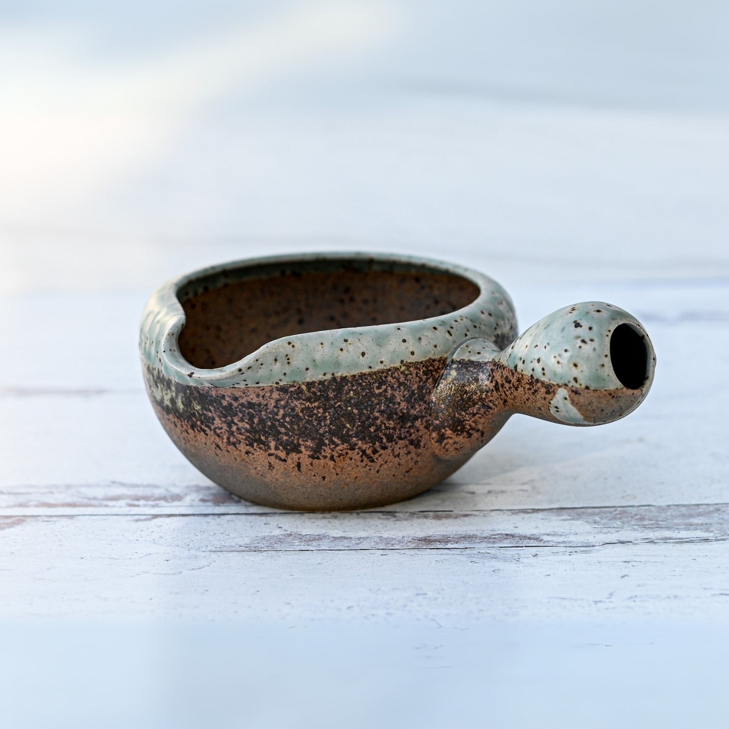 Brown Matcha Bowl with Spout by Aprika Life