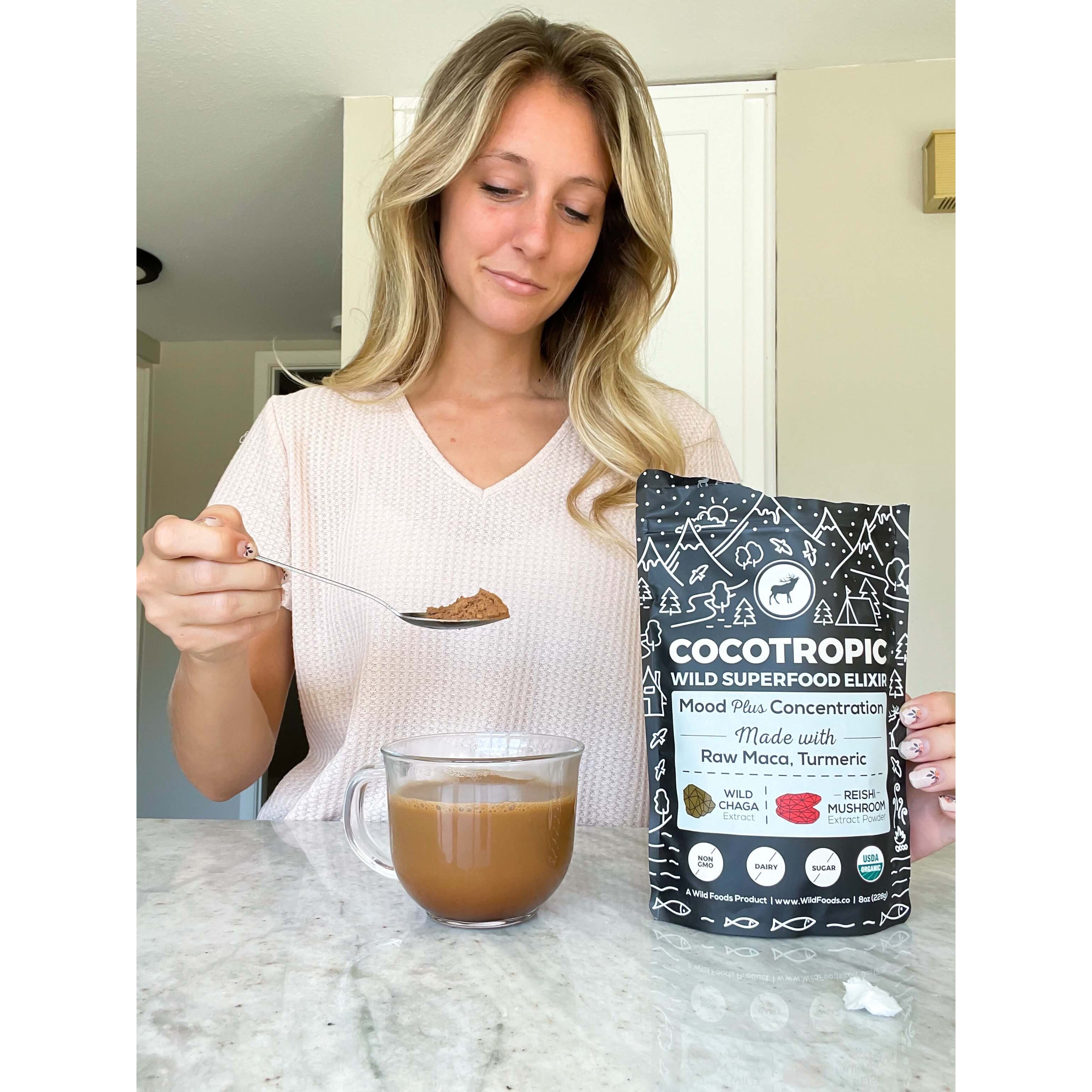 CocoTropic Organic Cocoa Mushroom Mix - Delicious Crash-Proof Energy & Focus - 7000 mg of Adaptogens