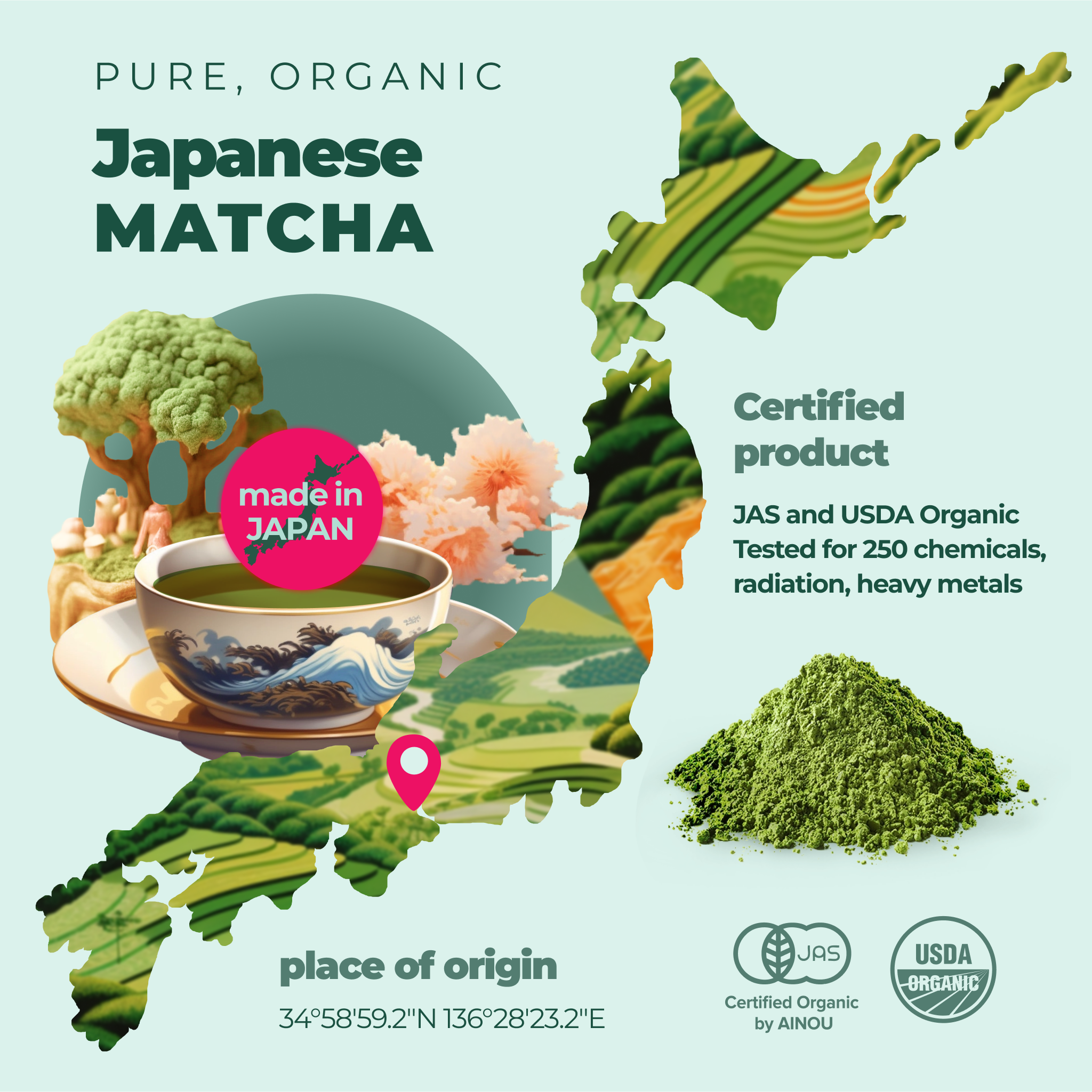 Organic Japanese Matcha Green Tea Powder