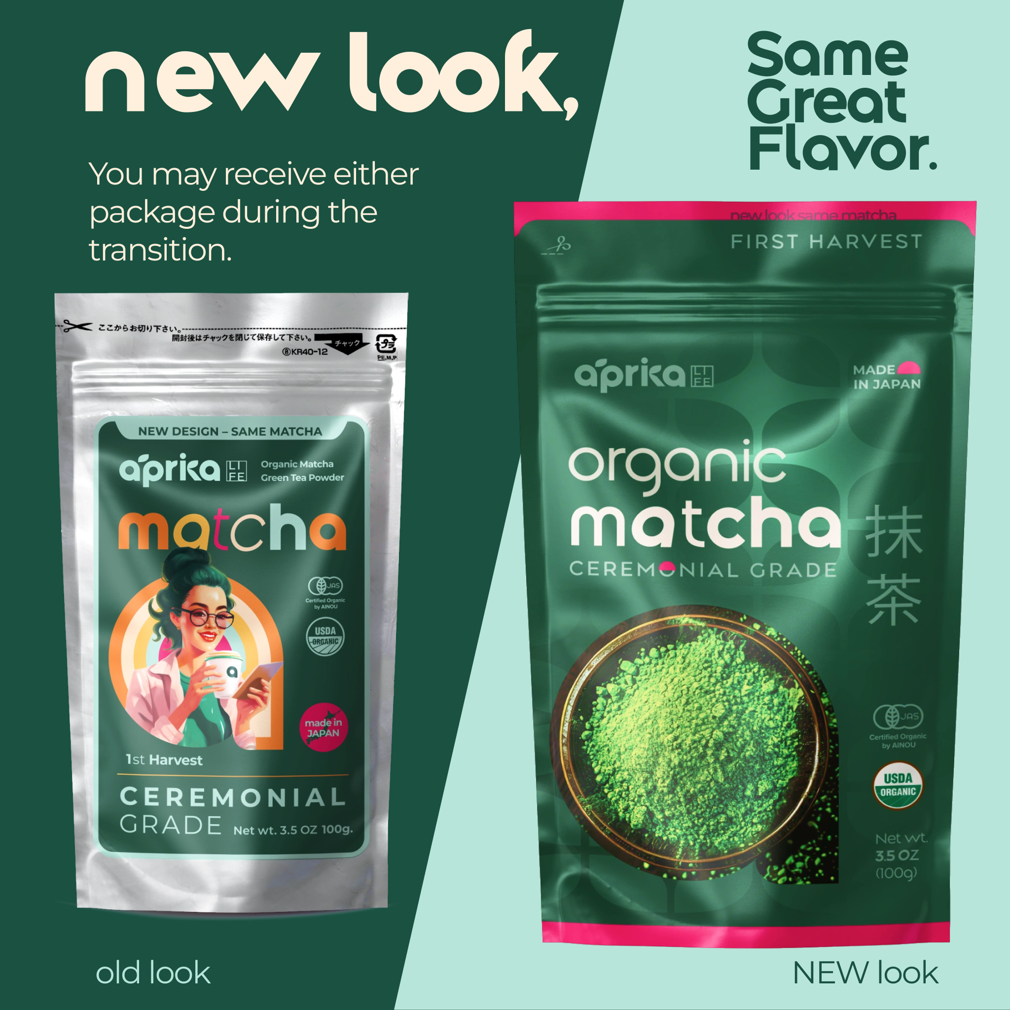 Organic Japanese Ceremonial Grade Matcha Green Tea Powder by Aprika Life